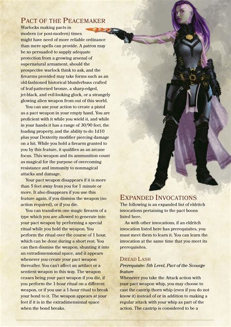 The Warlock Class for Dungeons & Dragons (D&D) Fifth Edition (5e) .
